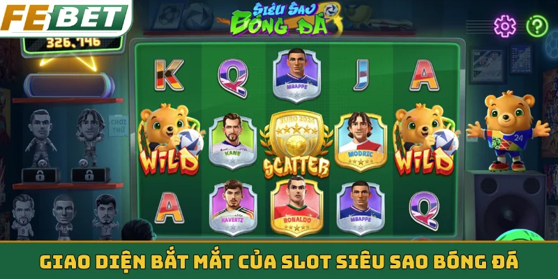 Giao diện bắt mắt của slot siêu sao bóng đá