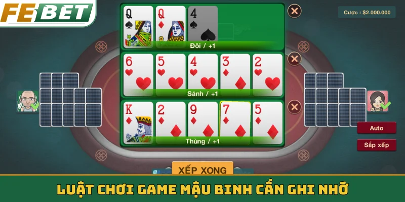 Luật chơi game Mậu Binh cần ghi nhớ