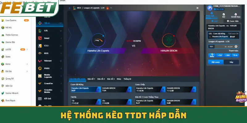 Hệ thống kèo TTDT hấp dẫn