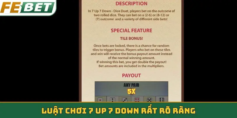 Luật chơi 7 Up 7 Down rất rõ ràng