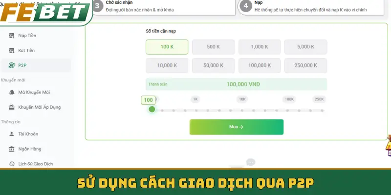 Sử dụng cách giao dịch qua P2P